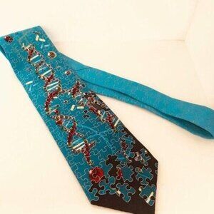 #3021 Christmas puzzle pieces necktie